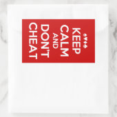Sticker Rectangulaire Restez calme et ne trichez pas (Sac)
