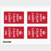 Sticker Rectangulaire Restez calme et poursuivez (Feuille)