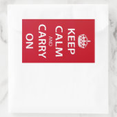 Sticker Rectangulaire Restez calme et poursuivez (Sac)