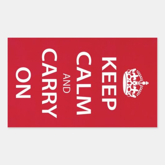 Sticker Rectangulaire Restez calme et poursuivez (Devant)