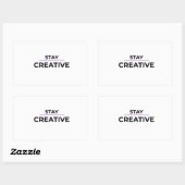 Sticker Rectangulaire Restez créatif - Typographie minimaliste découpée (Feuille)