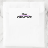 Sticker Rectangulaire Restez créatif - Typographie minimaliste découpée (Sac)