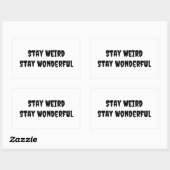 Sticker Rectangulaire Restez Étrange Restez Merveilleux (Feuille)