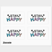 Sticker Rectangulaire Restez heureux de lire (Feuille)