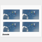 Sticker Rectangulaire Résurrection de Pâques Il Est Ressuscité Jésus Ros (Feuille)