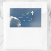 Sticker Rectangulaire Résurrection de Pâques Il Est Ressuscité Jésus Ros (Sac)