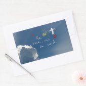 Sticker Rectangulaire Résurrection de Pâques Il Est Ressuscité Jésus Ros (Enveloppe)