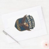 Sticker Rectangulaire Retired Semper Fi Marine over eagle & flag (Enveloppe)