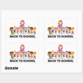Sticker Rectangulaire Retour à l'école (Feuille)