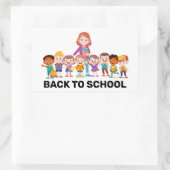 Sticker Rectangulaire Retour à l'école (Sac)