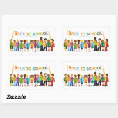 Sticker Rectangulaire Retour à l'école (Feuille)