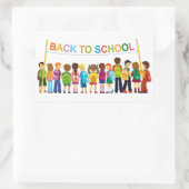 Sticker Rectangulaire Retour à l'école (Sac)