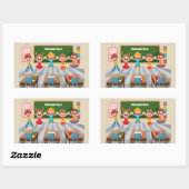 Sticker Rectangulaire Retour à l'école (Feuille)