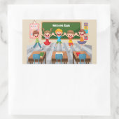 Sticker Rectangulaire Retour à l'école (Sac)