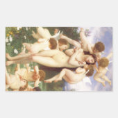 Sticker Rectangulaire Retour du printemps (Le Printemps) par Bouguereau (Devant)