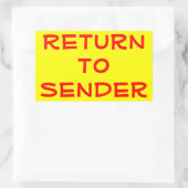 Sticker Rectangulaire Retour en rouge à l'expéditeur sur jaune (Sac)