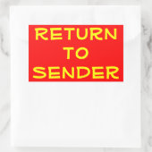Sticker Rectangulaire Retour jaune à l'expéditeur en rouge (Sac)