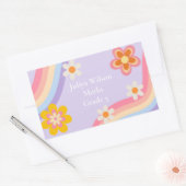 Sticker Rectangulaire Retro Arc-en-ciel violet retour à l'école (Enveloppe)