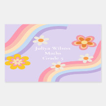 Retro Arc-en-ciel violet retour à l'école