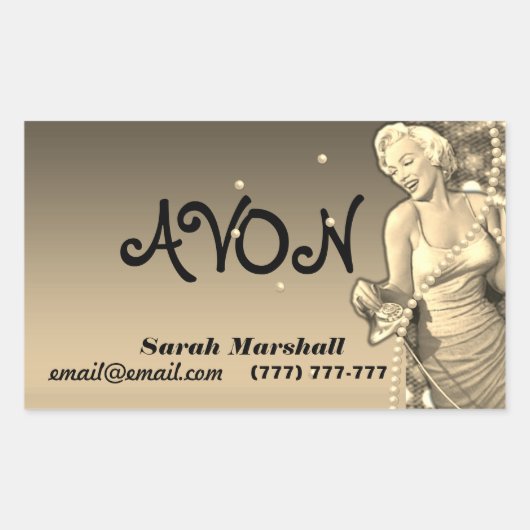 Sticker Rectangulaire Retro Avon Représentant (Devant)
