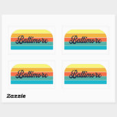 Sticker Rectangulaire Retro Baltimore (Feuille)