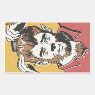 Sticker Rectangulaire Retro Cartoon Vintage Werewolf a l'air bon