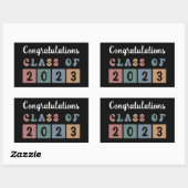 Sticker Rectangulaire Retro Class of 2023 Graduation Cute (Feuille)