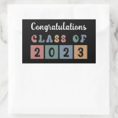 Sticker Rectangulaire Retro Class of 2023 Graduation Cute (Sac)