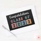 Sticker Rectangulaire Retro Class of 2023 Graduation Cute (Enveloppe)