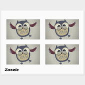Sticker Rectangulaire Rétro de Vintage (Feuille)