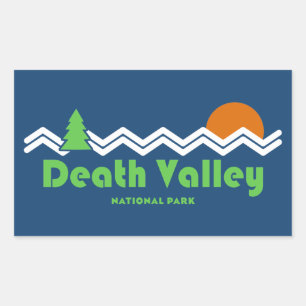 Sticker Rectangulaire Rétro du parc national de Death Valley