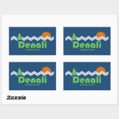 Sticker Rectangulaire Rétro du parc national de Denali (Feuille)