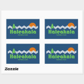 Sticker Rectangulaire Rétro du parc national de Haleakala (Feuille)