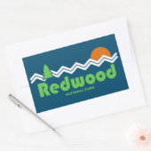 Sticker Rectangulaire Retro du parc national de Redwood (Enveloppe)