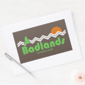 Sticker Rectangulaire Rétro du parc national des Badlands (Enveloppe)