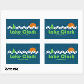 Sticker Rectangulaire Rétro du parc national du lac Clark (Feuille)