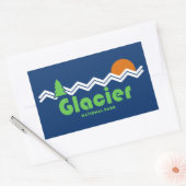 Sticker Rectangulaire Rétro du parc national Glacier (Enveloppe)