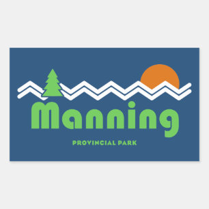 Sticker Rectangulaire Rétro du parc provincial Manning