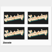 Sticker Rectangulaire Retro les années 70 Saturday Weekend Disco Party L (Feuille)