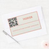 Sticker Rectangulaire Retro Orange Social Media Influencer QR Code (Enveloppe)