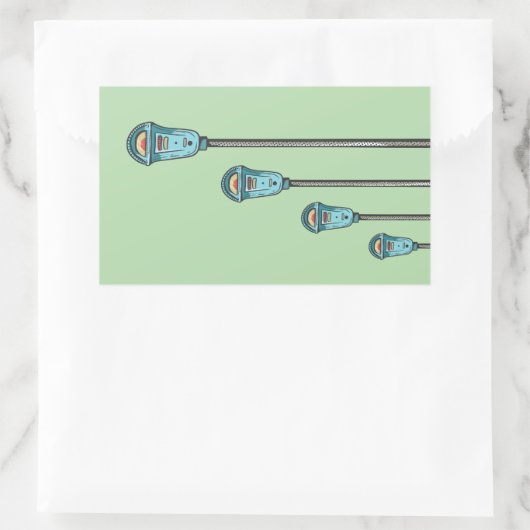 Sticker Rectangulaire Retro parking meter (Sac)