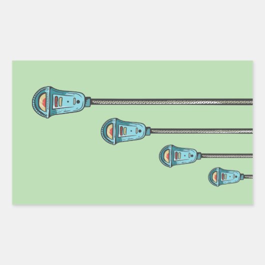 Sticker Rectangulaire Retro parking meter (Devant)