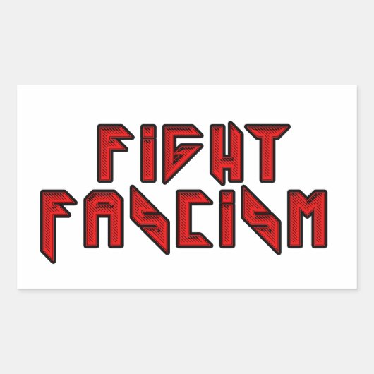 Sticker Rectangulaire Retro Rocker - Combattre le fascisme (Devant)