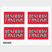 Sticker Rectangulaire Retro Rocker - Détruire le fascisme (Feuille)