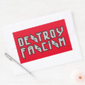 Sticker Rectangulaire Retro Rocker - Détruire le fascisme (Enveloppe)