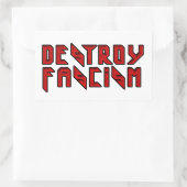 Sticker Rectangulaire Retro Rocker - Détruire le fascisme (Sac)