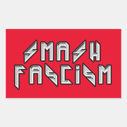 Sticker Rectangulaire Retro Rocker - Le fascisme escamotable (Devant)