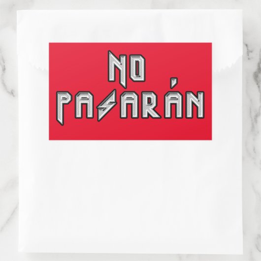 Sticker Rectangulaire Retro Rocker - No Pasaran (Sac)