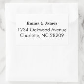 Sticker Rectangulaire Return Address Personalized Wedding Address  (Sac)
