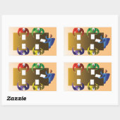 Sticker Rectangulaire Réunion d'affaires (Feuille)